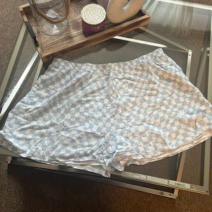 White and blue short